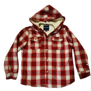 Lucky Brand Sherpa Plaid Hoddie Jacket